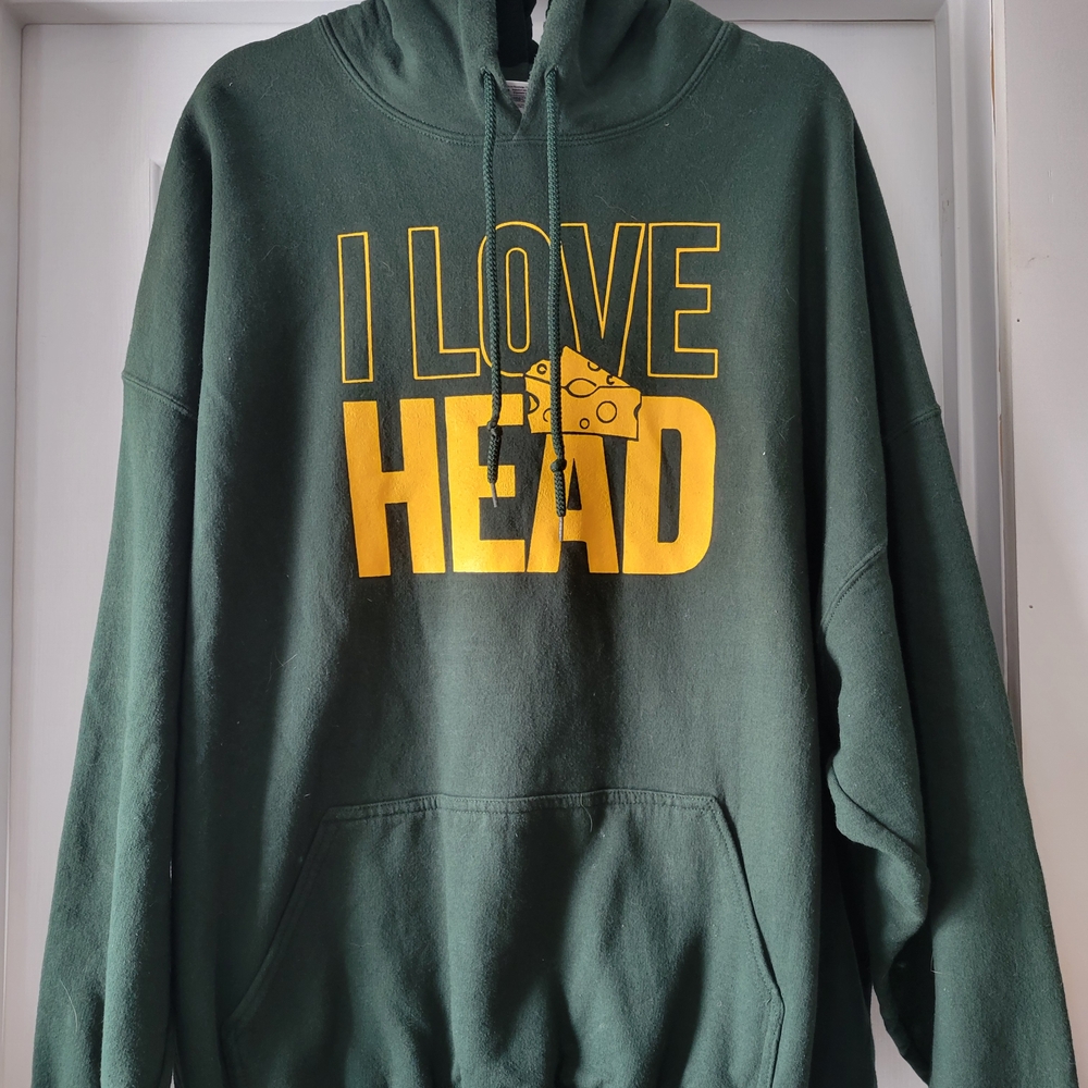 Green Hoodie with Yellow Print